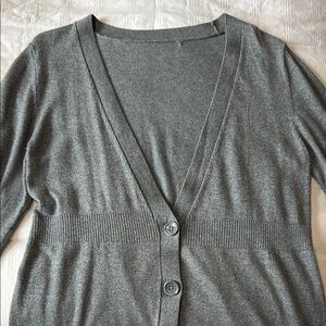 Women’s lightweight button up cardigan sweater. Gray size medium.